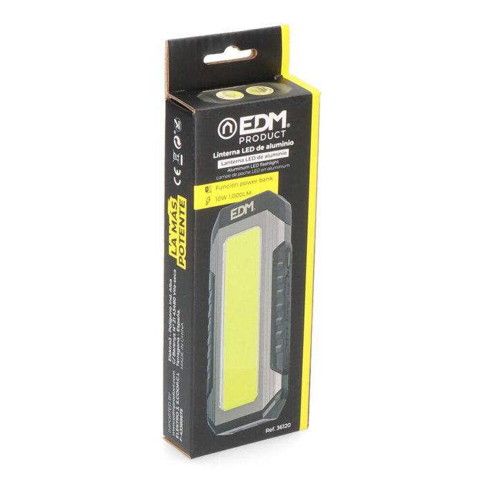 Edm Linterna LED de Aluminio Recargable 10W Edm Linterna LED de Aluminio Recargable 10W
