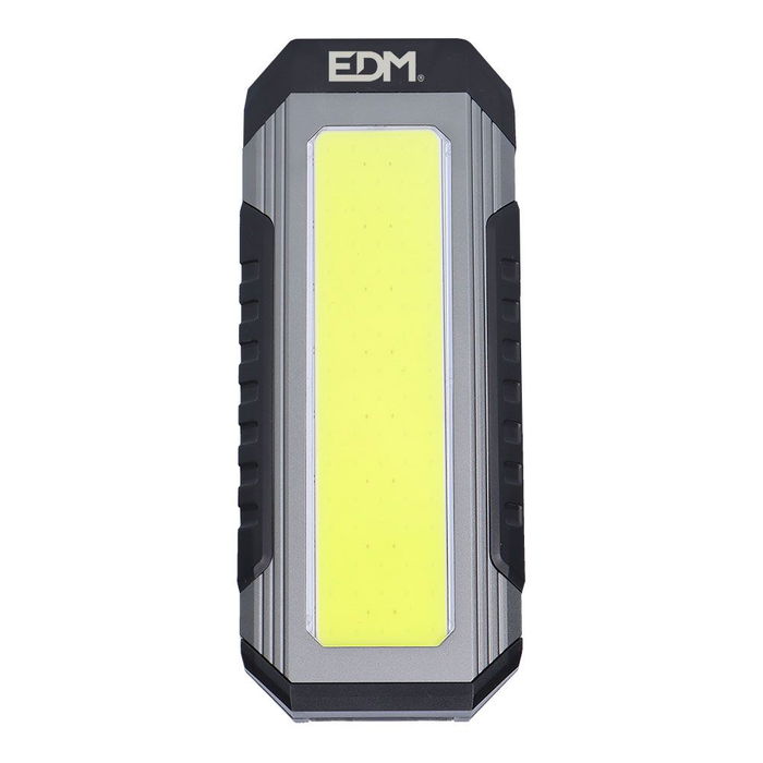 EDM Linterna LED Recargable de Aluminio, 10W + 5W, Power Bank, USB-C, 1000 LM, IP44, con Imán, 9h Autonomía, Luz Roja