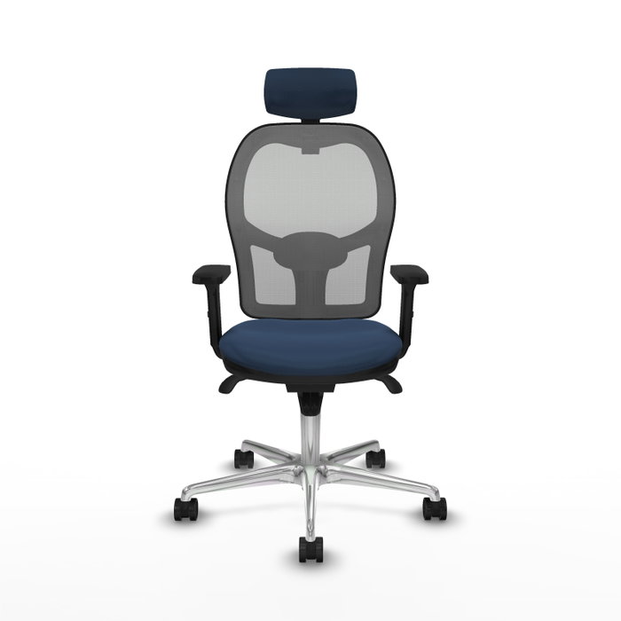 PIQUERAS Y CRESPO Silla de oficina Jorquera con mecanismo Sincro, Azul marino y Gris