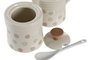 DKD Home Decor Set de 3 Azucareros Topitos Beige en Gres