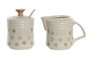 DKD Home Decor Set de 3 Azucareros Topitos Beige en Gres