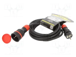 KEL Prolongador de alimentación H05RR-F 3G2,5mm2 5m Negro