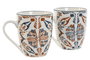 DKD Home Decor Tazas de Porcelana Boho Surtidas de 320 ml