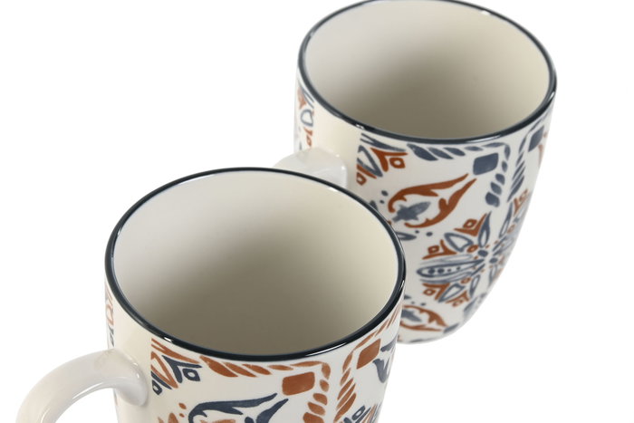 DKD Home Decor Tazas de Porcelana Boho Surtidas de 320 ml