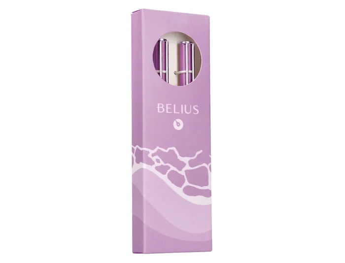 Belius Endless Summer Juego Bolígrafo y Roller Aluminio Morado y Plateado Tinta Azul Caja Diseño