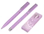 Belius Endless Summer Juego Bolígrafo y Roller Aluminio Morado y Plateado Tinta Azul Caja Diseño