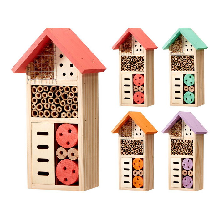 Progarden Hotel para Insectos de Madera de Pino, Bambú, Populus y Contrachapado, Colores Surtidos, 13 x 8.5 x 26 cm Progarden Hotel para Insectos de Madera de Pino, Bambú, Populus y Contrachapado, Colores Surtidos, 13 x 8.5 x 26 cm