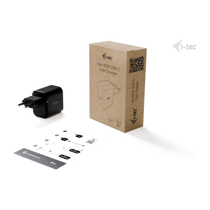 I-TEC Cargador de red 65W USB-C GaN PD 3.0