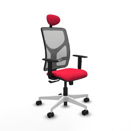 PIQUERAS Y CRESPO Silla de oficina Motilla con mecanismo Sincro, Rojo y Gris
