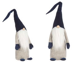 Krist+ Gnomo Terciopelo Azul Oscuro 100 cm con Gorro (Set de 8)