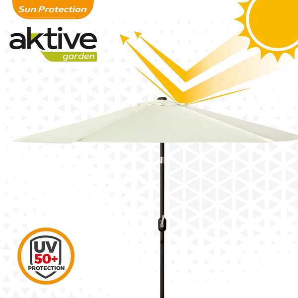 Aktive Parasol de Terraza 270 cm con Chimenea y Mástil de Aluminio Aktive Parasol de Terraza 270 cm con Chimenea y Mástil de Aluminio