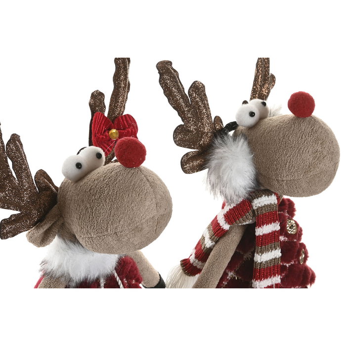 DKD Home Decor Figura de Poliéster Surtido de 2 Unidades Navidad Alpina