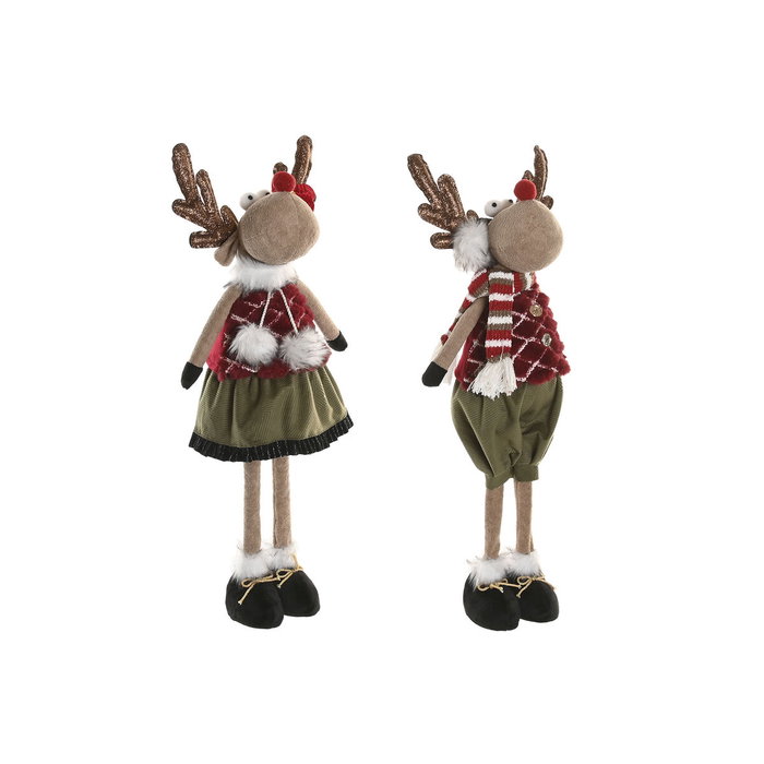 DKD Home Decor Figura de Poliéster Surtido de 2 Unidades Navidad Alpina