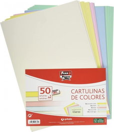 Grafoplas Pack 50 Cartulinas Colores Claros DIN A4 180g