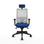 PIQUERAS Y CRESPO Silla de oficina Horna con mecanismo Sincro, Azul y Blanco