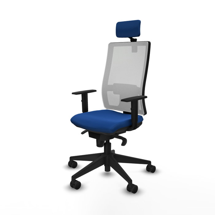 PIQUERAS Y CRESPO Silla de oficina Horna con mecanismo Sincro, Azul y Blanco PIQUERAS Y CRESPO Silla de oficina Horna con mecanismo Sincro, Azul y Blanco