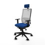 PIQUERAS Y CRESPO Silla de oficina Horna con mecanismo Sincro, Azul y Blanco