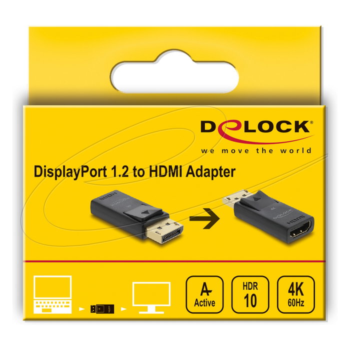 DeLOCK Adaptador Activo DisplayPort 1.2 a HDMI 4K con HDR 61086