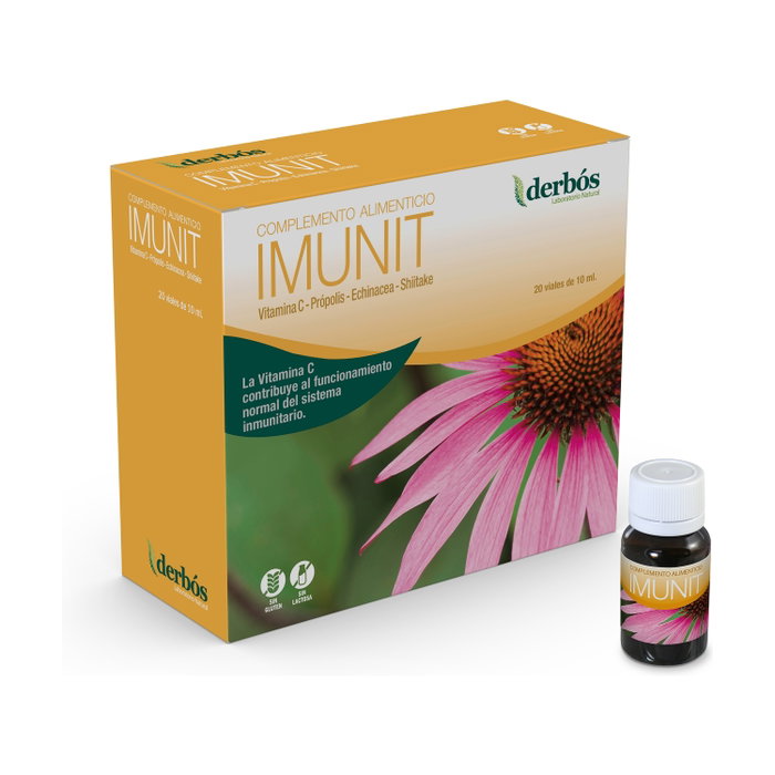 Derbós Imunit 20 viales Complemento alimenticio con Vitamina C, Própolis y Equinácea Derbós Imunit 20 viales Complemento alimenticio con Vitamina C, Própolis y Equinácea