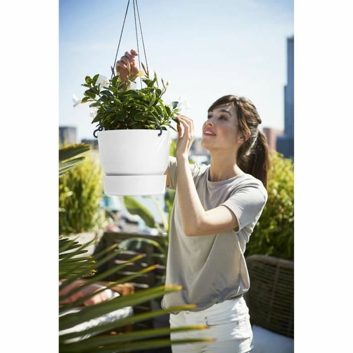 Elho Maceta Colgante Greenville 24 Blanco
