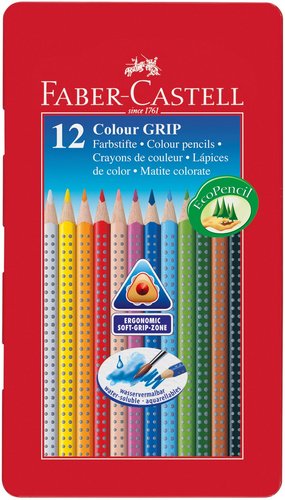 Faber castell Lápices de colores acuarelables Colour Grip triangulares de 12 colores Faber castell Lápices de colores acuarelables Colour Grip triangulares de 12 colores