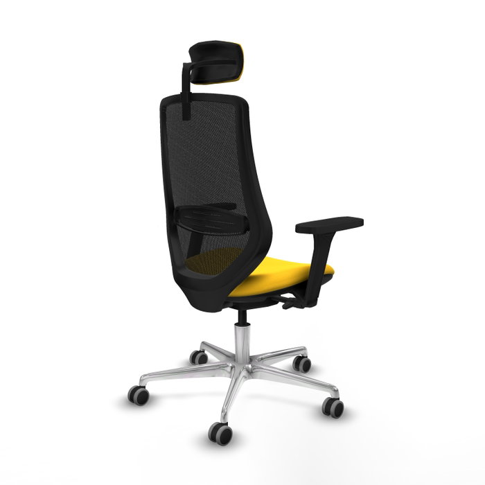 PIQUERAS Y CRESPO Silla de oficina Mardos con mecanismo Sincro/Traslack, Amarillo y Negro