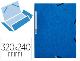 Q-connect Carpeta kf02167 Gomas Cartón Símil Prespán Solapas 320x243 mm Azul