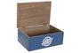 DKD Home Decor Set de 2 Cajas de Almacenaje MDF Blanco y Azul