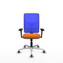 PIQUERAS Y CRESPO Silla de oficina Motilla con mecanismo Sincro, Naranja y Azul