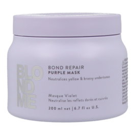 Schwarzkopf Blondme Bond Repair Purple Mascarilla Matizante y Reparadora 200 ml para Cabello Rubio o Decolorado