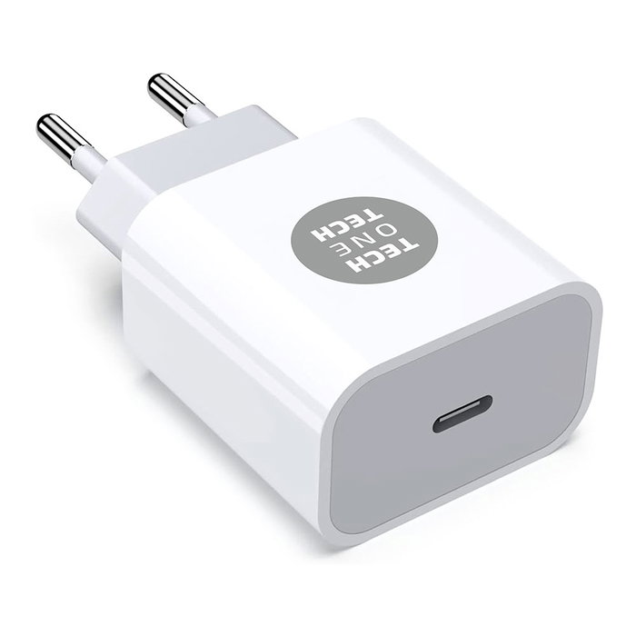 TECH-ONE-TECH Cargador 20W Power Delivery con Cable USB-C Blanco