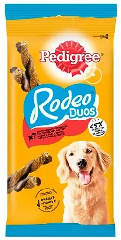 Pedigree Rodeo Duos Queso y Buey para Perro - Snacks Masticables 10 Unidades x 123g - Con Omega 3, Calcio y Vitaminas Pedigree Rodeo Duos Queso y Buey para Perro - Snacks Masticables 10 Unidades x 123g - Con Omega 3, Calcio y Vitaminas