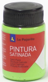 LA PAJARITA Set de 6 botes de pintura satinada verde loro base látex