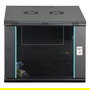 Digitus Dynamic-N Caja Mural o Bastidor de Pared 9U, 600x600x196 mm, Capacidad 60 kg, con Puerta de Cristal, Rieles y Gestión de Cables