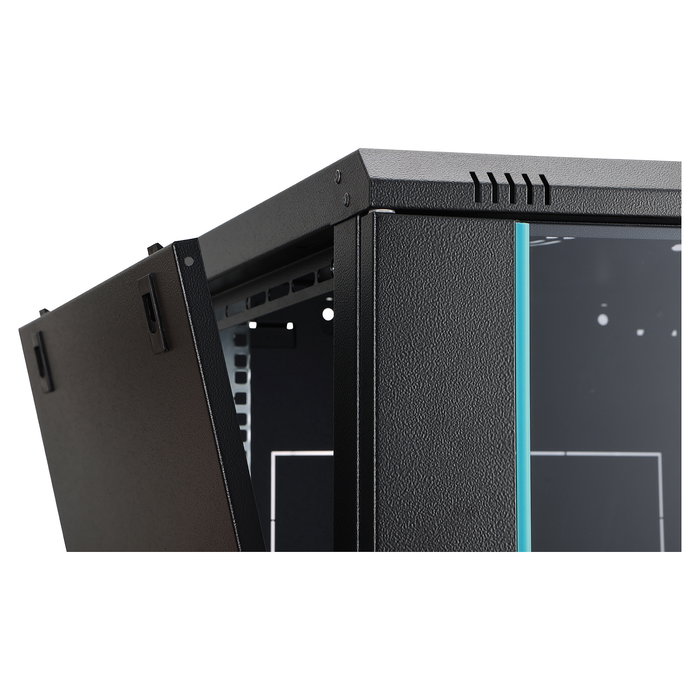 Digitus Dynamic-N Caja Mural o Bastidor de Pared 9U, 600x600x196 mm, Capacidad 60 kg, con Puerta de Cristal, Rieles y Gestión de Cables