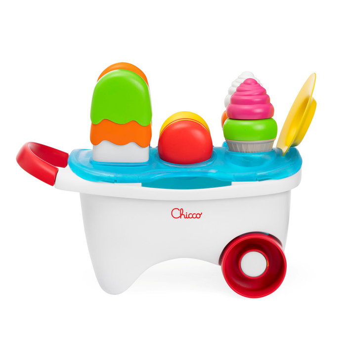 Chicco Carrito de Helados con 19 Piezas, Juguete de Roles y Apilamiento, +12 Meses Chicco Carrito de Helados con 19 Piezas, Juguete de Roles y Apilamiento, +12 Meses