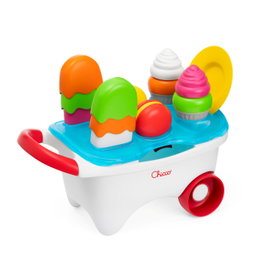 Chicco Carrito de Helados con 19 Piezas, Juguete de Roles y Apilamiento, +12 Meses