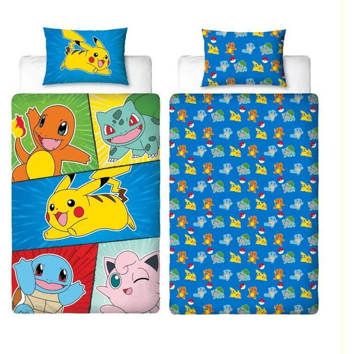 Pokemon Juego de cama Pikachu y Starter 1G - Microfibra Pokemon Juego de cama Pikachu y Starter 1G - Microfibra