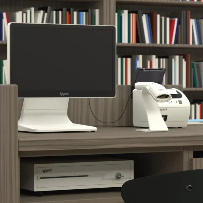 IGGUAL AIO W156.88.N100 - TPV All-in-One Pantalla Táctil 15.6" FHD, Intel N100 3.4GHz, 8GB RAM, 256GB SSD, Windows 11 Pro, Blanco