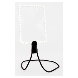 Realpower LED-Lupe HL-1 Rectangular, Lupa de Lectura LED Colgante 5x Aumento, 50 LEDs, 5V, 320 x 187 x 25 mm