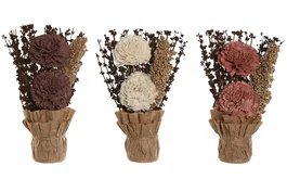 DKD Home Decor Planta de Flor Seca y Papel Surtido 15x8x25 cm
