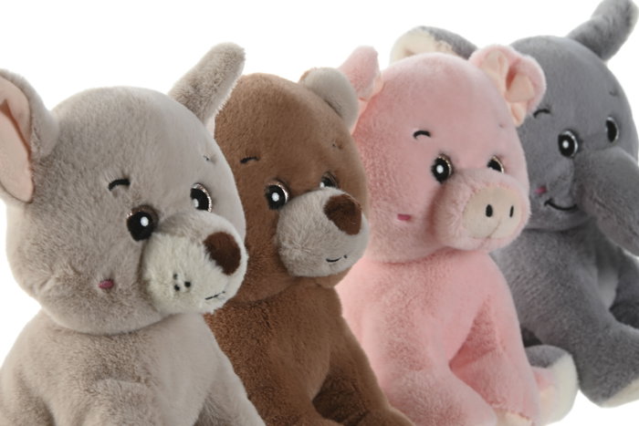 DKD Home Decor Peluches de Animales Multicolor Surtidos