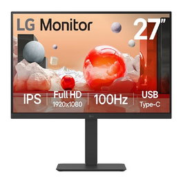 LG 27BA650-B Monitor 68,6 cm (27") Full HD IPS 100Hz 5ms USB-C 65W Pivot Negro para Negocios con Altavoces