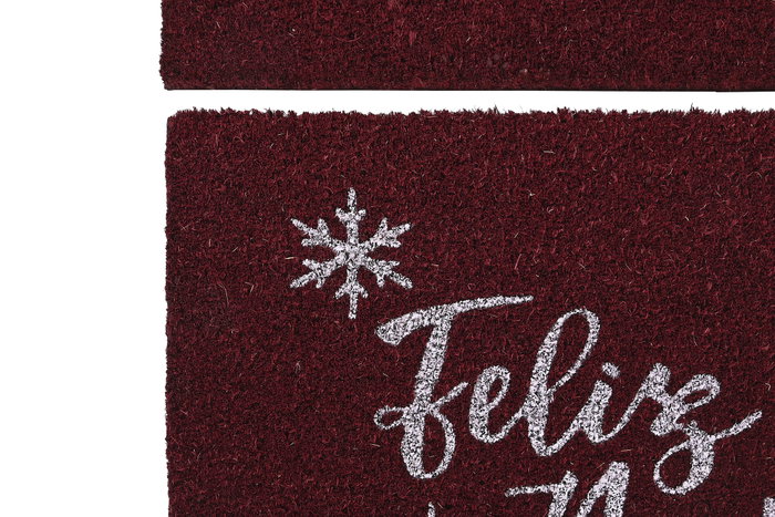 DKD Home Decor Set de 2 Felpudos de Fibra de Coco Feliz Navidad Rojo y Blanco DKD Home Decor Set de 2 Felpudos de Fibra de Coco Feliz Navidad Rojo y Blanco
