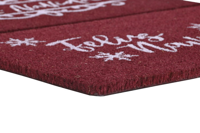 DKD Home Decor Set de 2 Felpudos de Fibra de Coco Feliz Navidad Rojo y Blanco DKD Home Decor Set de 2 Felpudos de Fibra de Coco Feliz Navidad Rojo y Blanco