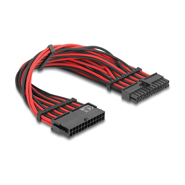 DeLOCK 80973 Cable de extensión de alimentación ATX 24 pines, rojo/negro, 30 cm DeLOCK 80973 Cable de extensión de alimentación ATX 24 pines, rojo/negro, 30 cm