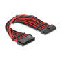 DeLOCK 80973 Cable de extensión de alimentación ATX 24 pines, rojo/negro, 30 cm