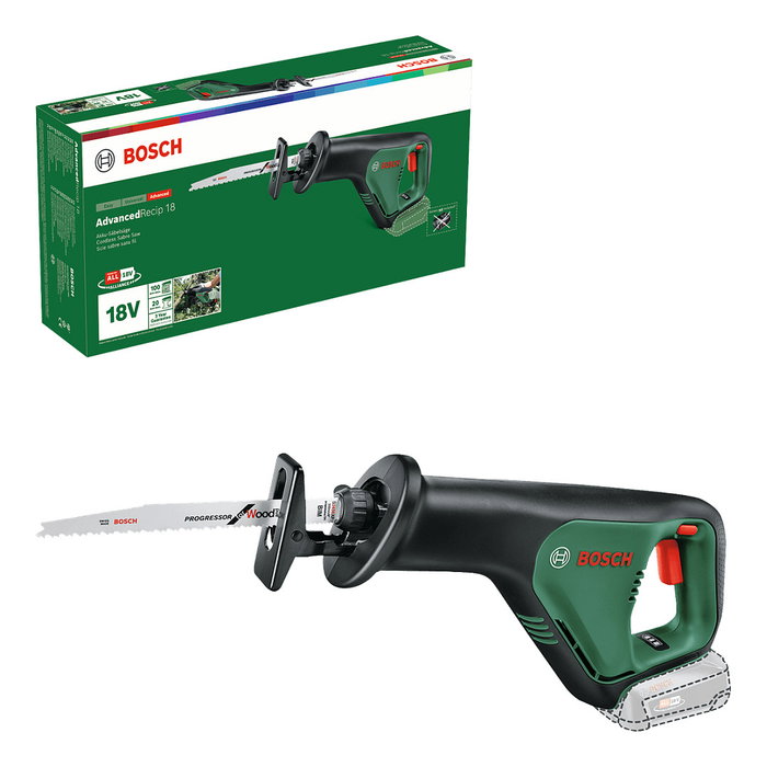 Bosch Sierra Recíproca Inalámbrica AdvancedRecip 18: Cortes Gruesos Rápidos, Mínima Vibración y Control Ideal
