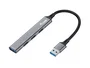 Equip 128960 Hub USB 3.0 con 4 Puertos (1x USB 3.0, 3x USB 2.0), Velocidad 5 Gbit/s, Carcasa de Aluminio Negro/Gris