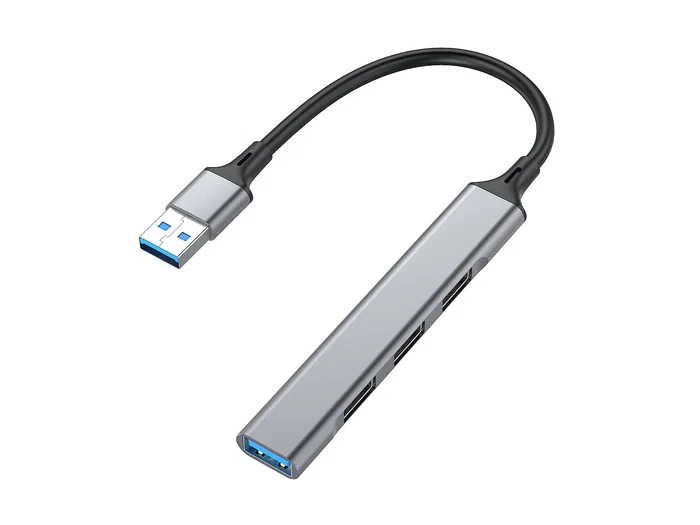 Equip 128960 Hub USB 3.0 con 4 Puertos (1x USB 3.0, 3x USB 2.0), Velocidad 5 Gbit/s, Carcasa de Aluminio Negro/Gris